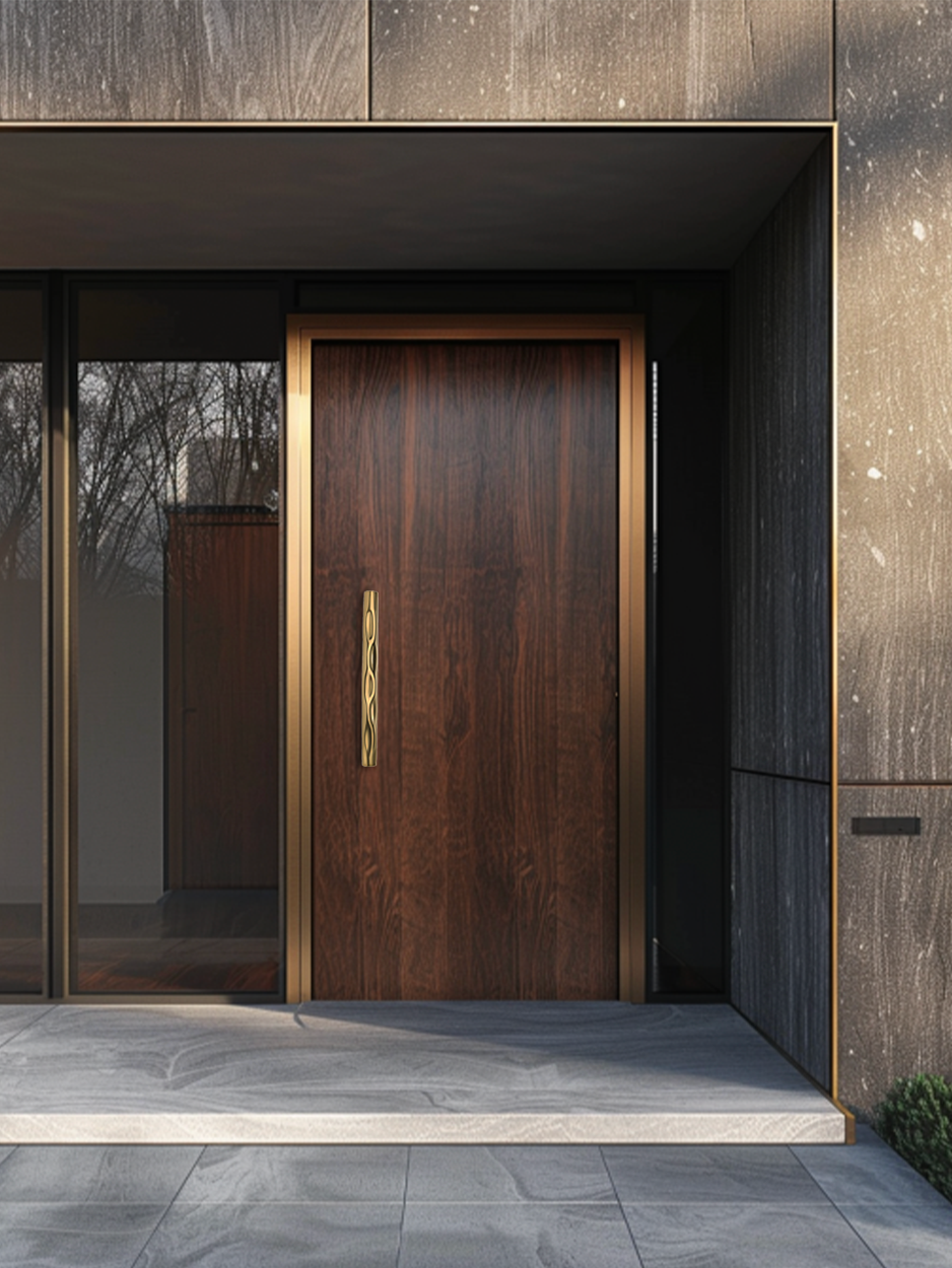 Durable gold stainless steel entry door pull handle