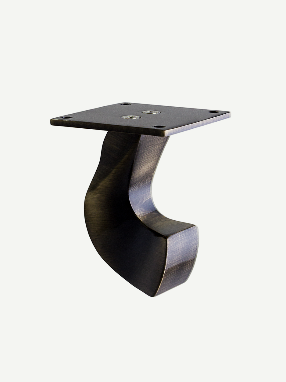 Sculpted brass furniture leg in contemporary style