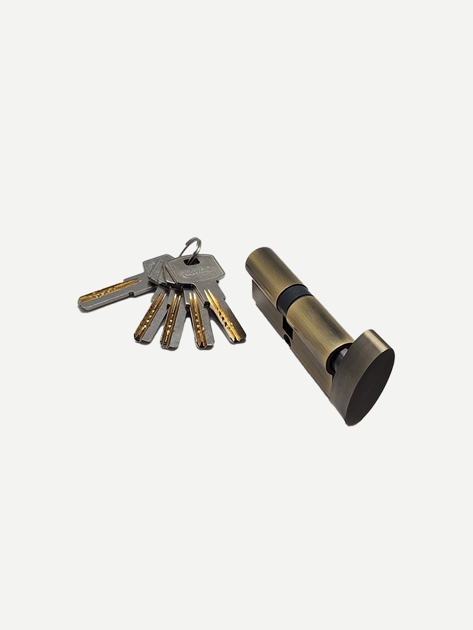 KEY KNOB CYLINDER IN BRONZE - GLITTERS HARDWARE 