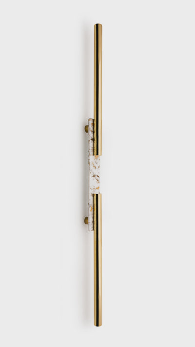 Luxury entry door handles with polished sculpted detailing