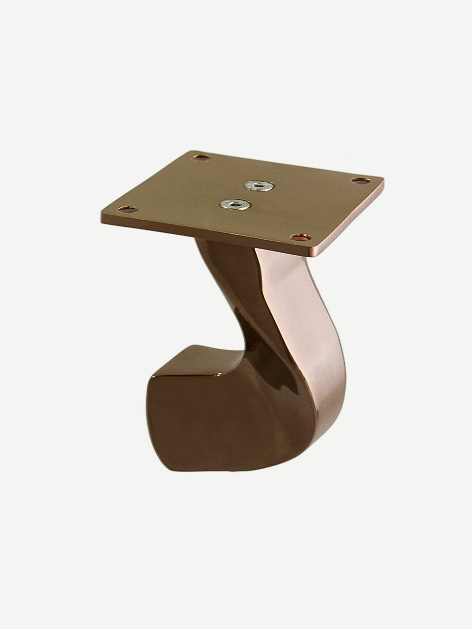 Handcrafted furniture leg in brass finish